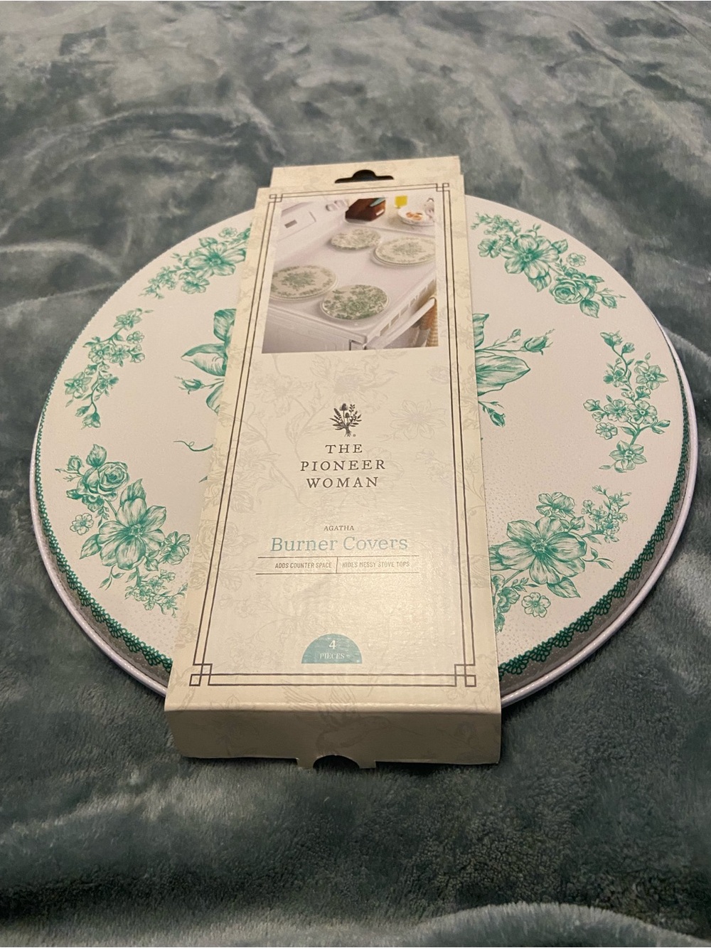 The Pioneer Woman Green Floral Stove Burner Covers